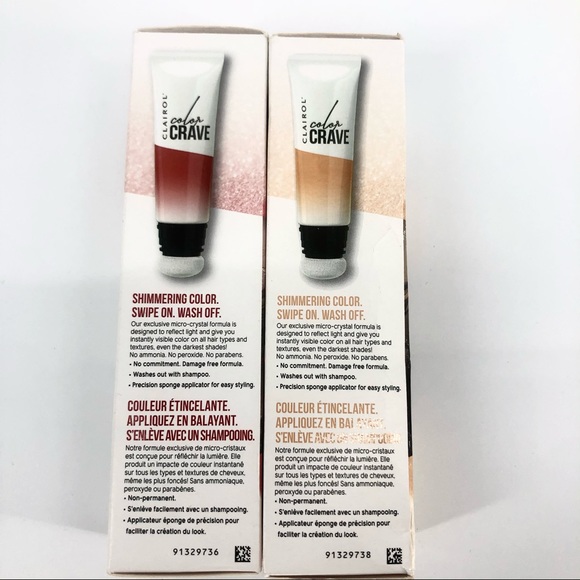 Clairol Color Crave Hair Makeup Shimmering Bronze & Brilliant Ruby - Picture 4 of 5